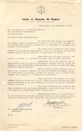 Carta del Colegio de Abogados del Uruguay