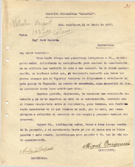 Carta de la Comisión Pro-Escuela "Cagancha"
