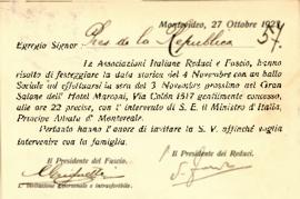 Invitación de Le Associazioni Italiane Reduci e Fascio