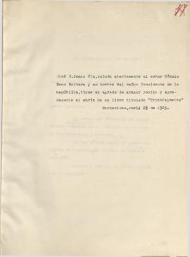 Nota al Sr. Rómulo Nano Nattero