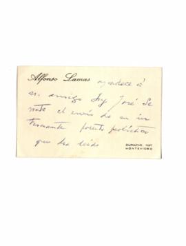 Tarjeta de felicitación de Alfonso Lamas