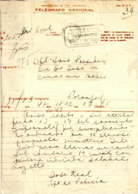 Telegrama del Jefe de Policía