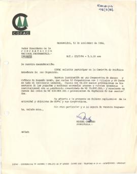 Carta de COFAC (Cooperativa de Ahorro y Crédito de 2º Grado)