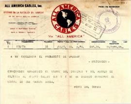 Nota dirigida al Sr. Presidente de Colombia