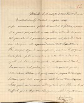 Carta en Italiano dirigida al Sr. Serrato