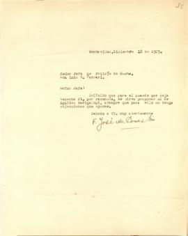 Nota dirigida al Jefe de Policía de Rocha