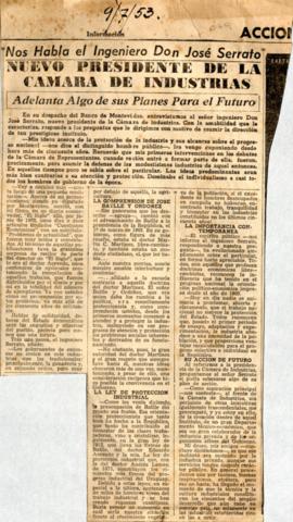 Nuevo Presidente de la Cámara de Industrias. Adelanta algo de sus planes para el futuro