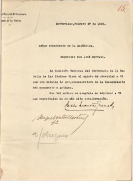 Comunicación de La Comisión Nacional del Centenario de la Batalla de las Piedras.