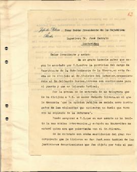 Nota del Jefe de Policía de Rocha