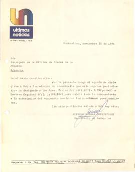 Carta del Diario Últimas Noticias