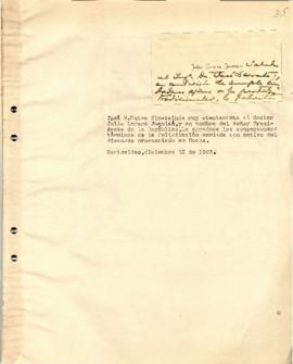 Nota de felicitaciones del Sr. Julio Lerena Juanicó