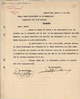 Carta del Club Español.