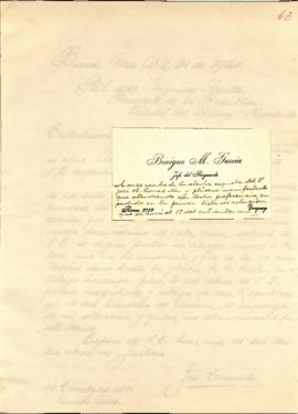 Nota del Sr. Benigno M. García