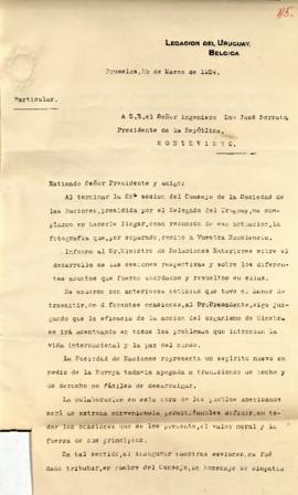 Nota de Legación del Uruguay, Bélgica