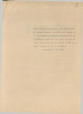 Nota de agradecimiento al Sr. Vicente T. Caputi