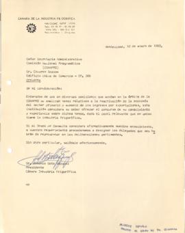 Carta de la Cámara de la Industria Frigorífica