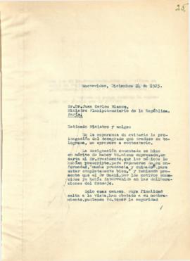 Nota dirigida al Dr. Juan Carlos Blanco