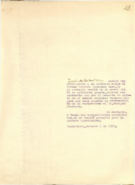 Nota dirigida al Sr. Rodolfo Sayagues Laso