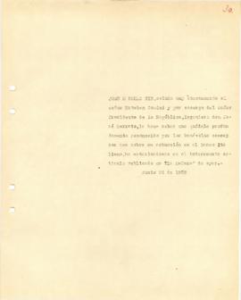 Nota dirigida al Sr. Esteban Comini