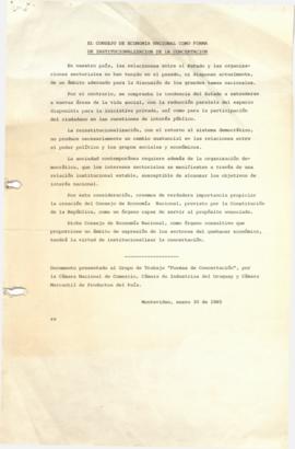 Solicitud de creación de un Consejo de Economía Nacional