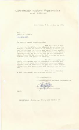 Carta al Grupo de Trabajo Universidad