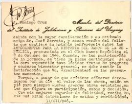 Nota de saludo y acuse de recibo