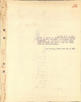 Nota dirigida al Sr. D. Arturo Hebert Jackson
