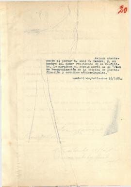 Nota dirigida al Dr. D. Abel I. Zamora