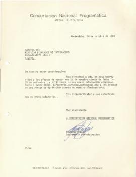 Carta al Servicio Ecuménico de Integración