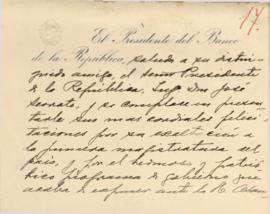 Tarjeta de felicitaciones de Claudio Williman