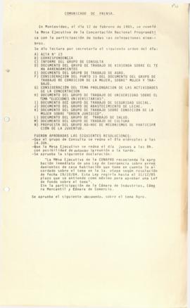 Comunicado de prensa