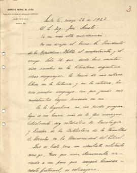 Carta del Sr. Juan José de Soiza Reilly