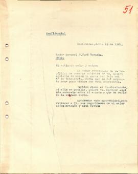 Nota dirigida al Sr. Coronel D. José Urrutia