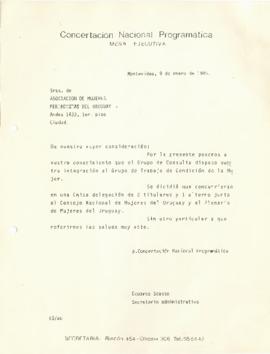 Carta a la Asociación de Mujeres Periodistas del Uruguay