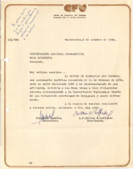 Cartas de CFU (Centro de Farmacias del Uruguay)
