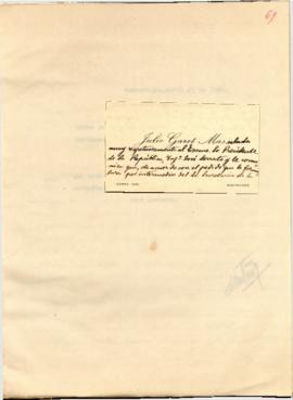 Nota personal del Sr. Julio Garet Mas