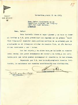 Invitación del Yacht Club Uruguayo