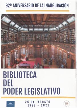 92º Aniversario de la Biblioteca del Poder Legislativo