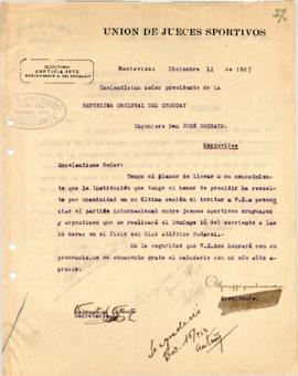 Invitación de la Unión de Jueces Sportivos