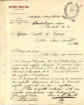 Nota del Club atlético "Roberto Chery"