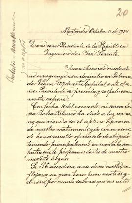 Solicitud personal del Sr. Juan Aicardo
