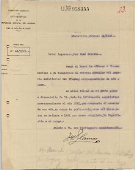 Carta de la Dirección General de Estadística.