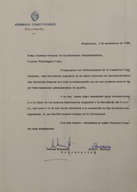 Nota al Director Gral. de Servicios Administrativos (5/11/1980)