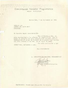 Carta a la Cámara del Bien Raíz