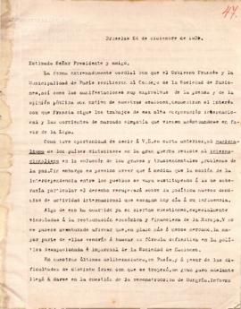 Carta del Sr. Alberto Guani