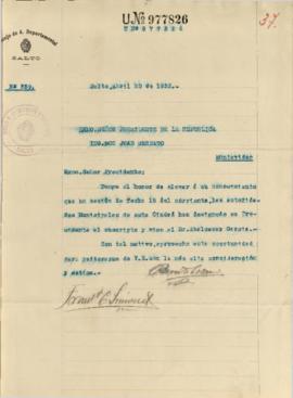 Nota del Consejo de A. Departamental de Salto