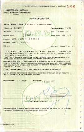 Documentos del Ministerio del Interior de Argentina