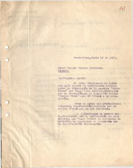 Nota al Dr. Carlos Travieso