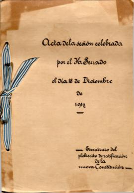Acta de la sesión celebrada por el H. Senado el día 18 de diciembre de 1917