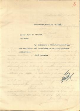 Nota dirigida al Sr. Jefe de Policía de Soriano